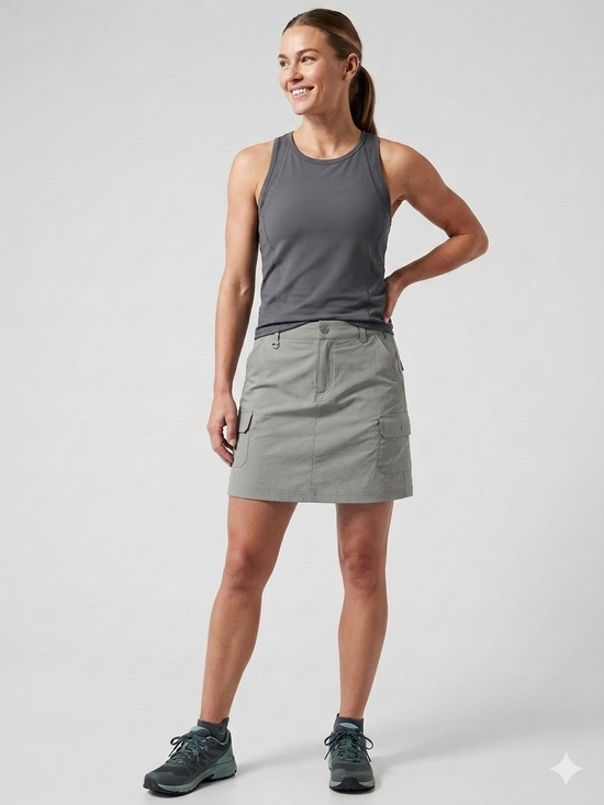 Athleta Dresses & Skirts - Athleta Silver Buttoned Skirt - 4